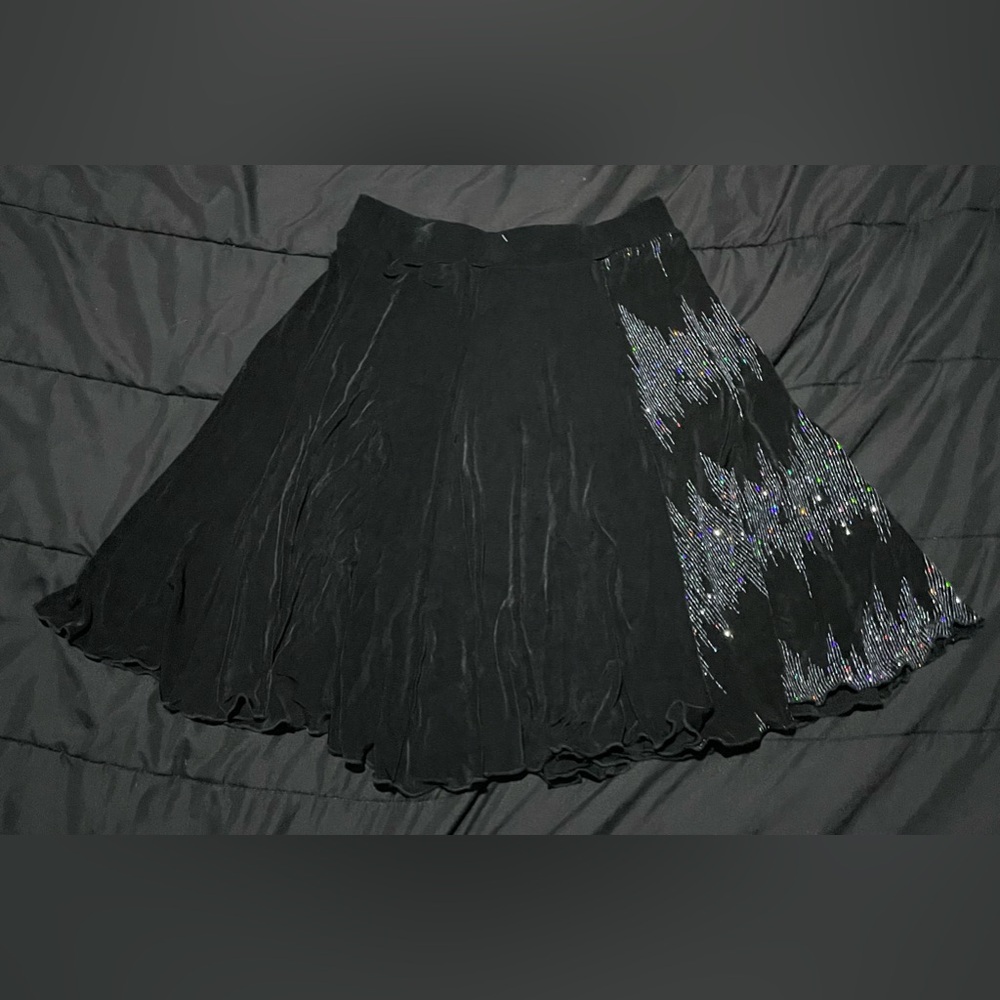 90s y2k black midi skirt